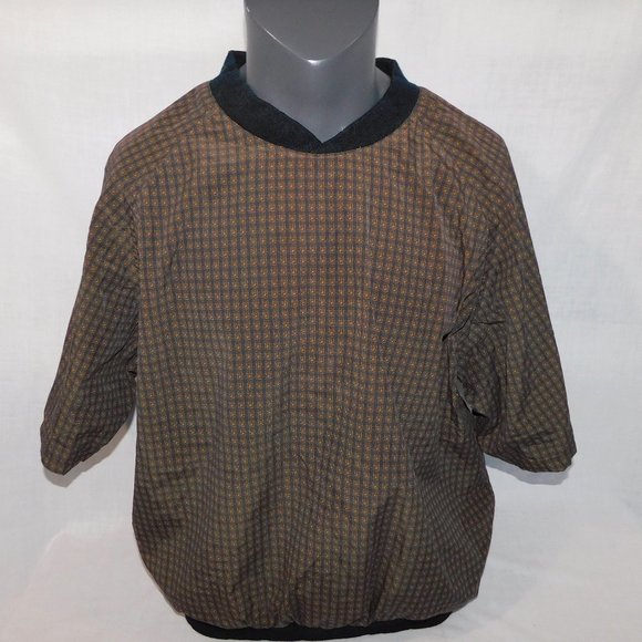VTG Sunice Mens L Brown Black Check Short sleeve Pullover Golf Wind Shirt - Picture 1 of 11